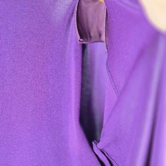 Howard Wolf Escape Cardigan L Purple VTG Open Front Collar Pocket Side Slit Pads - Picture 6 of 15